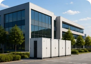 Instalación de almacenamiento de energía comercial e industrial.