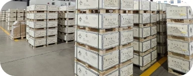 Productos de batería empaquetados listos para inspección