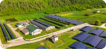 Sitio agrícola con generación solar